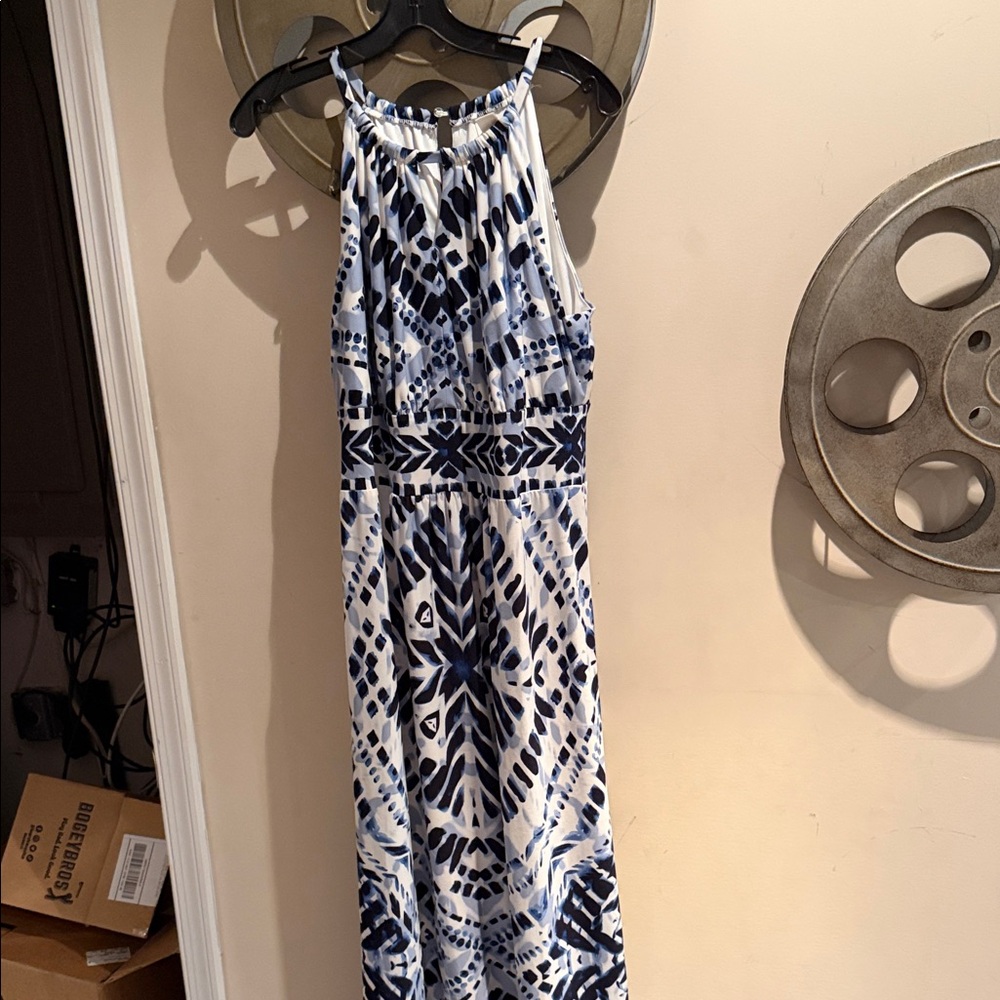 Chico's Blue and White Maxi Dress